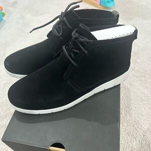 UGG Black Chukka Boots with White Soles